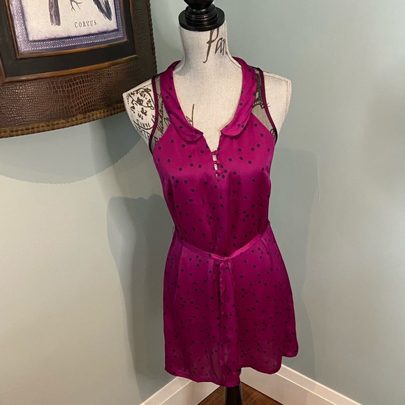 Peter Pan Collar Dress with Polka Dots and Mesh, S - Picture 12 of 12